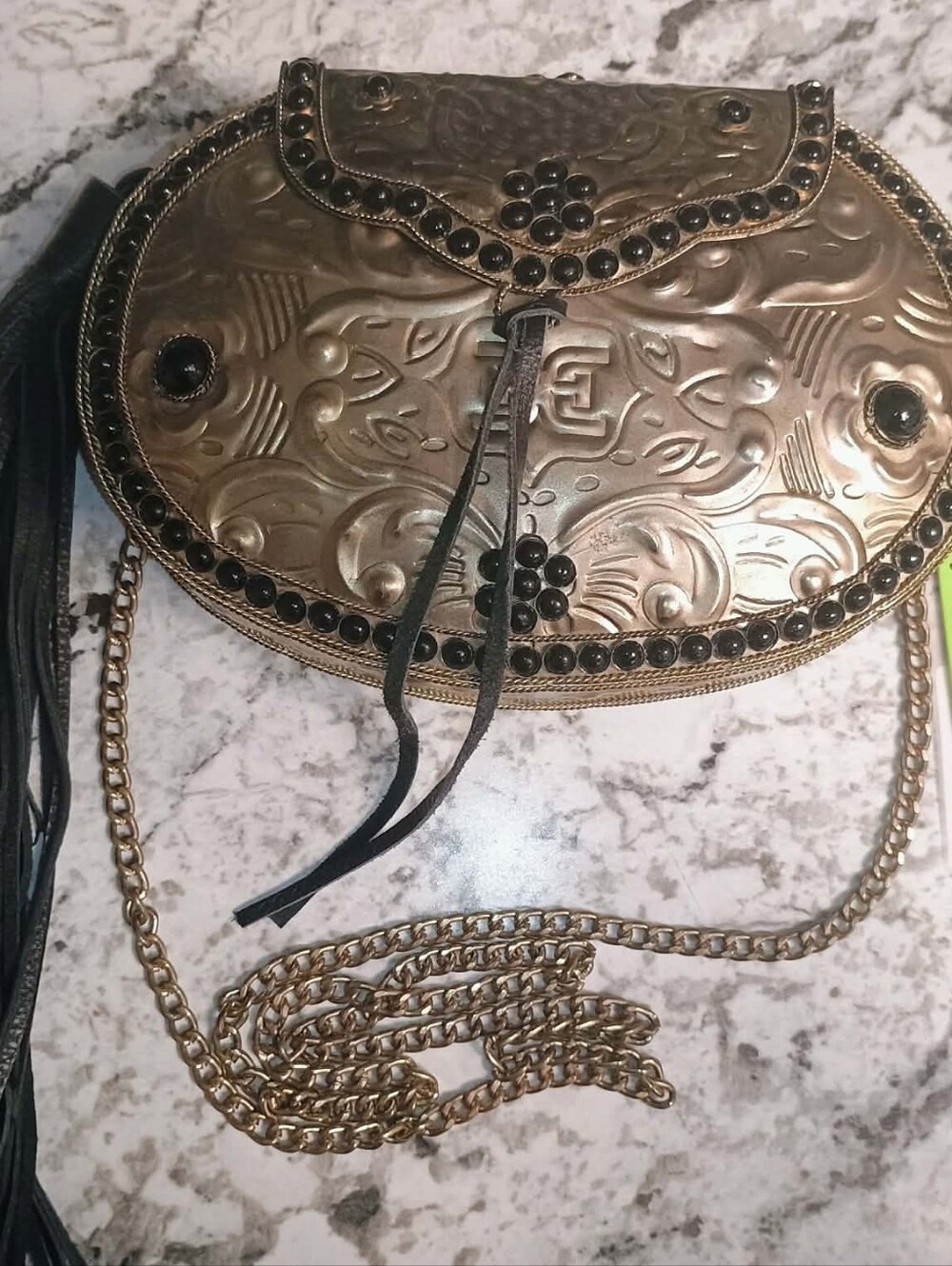 Sam Edelman Rosaleen Iron EE Embellished Crossbody Handbag Bag - Picture 5 of 7